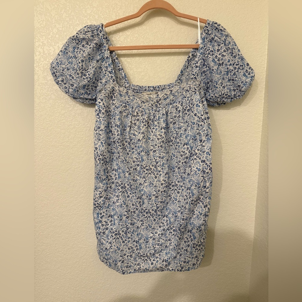 Abercrombie & Fitch Blue and White babydoll dress